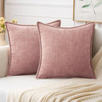 MIULEE Pack of 2 Couch Throw Pillow Covers 20x20 Inch Blush Pink Farmhouse by MIULEE