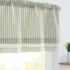 jinchan Linen Valance Curtain Striped Small Window Curtain Double Layer Light by JINCHAN