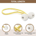 Hion Magnetic Curtain Tiebacks Golden 6 Pack, Curtain Tiebacks Buckles - Image 2