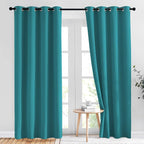 NICETOWN Peacock Teal Blackout Curtains 84inch Length 2 Panels Set by NICETOWN