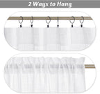 RYB HOME Semi Sheer Curtain Valance Window Topper, Textured Linen Sheer Kitchen - Image 5