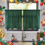 youleyar Solid Sheer Rod Pocket Curtain Voile Draperies 2 Panels White Beige by Youleyar