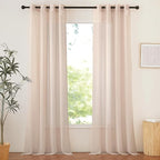 NICETOWN Taupe Sheer Curtains 90 inches Long, Grommet Airy & Elegant Light by NICETOWN