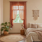 WAZZIO Boho Lace Curtains 63 Inches 2 Panel, Light Filtering Privacy Tassel & - Image 9