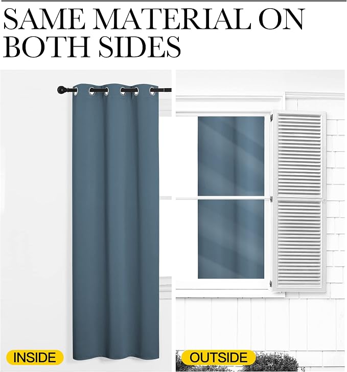 NICETOWN Bedroom Curtains Blackout Drapery Panels, 2 Panels, 70 x 72 inches - Image 5