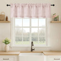 OVZME Blush Pink Valance for Windows, Light Filtering Faux Linen Textured Small by OVZME