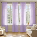 MIULEE Light Purple Sheer Curtains 96 Inches Long, 4 Panels Set, Lavender Light by MIULEE