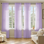 MIULEE Light Purple Sheer Curtains 90 Inches Long, 4 Panels Set, Lavender Light by MIULEE