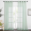 NICETOWN Sage Green Sheer Curtains 90 inch Long 2 Panels Set, Grommet Voile by NICETOWN