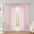 OWENIE Blush Sheer Curtains 72 Inches Long 2 Panels Set, Transparent Voile by OWENIE