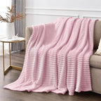 BEDELITE Fleece Throw Blanket for Couch – 3D Ribbed Jacquard Soft and Warm - Image 4