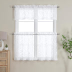 OWENIE Furman White Kitchen Curtains Tiers 36 inch Length, Light Filtering Soft - Image 5