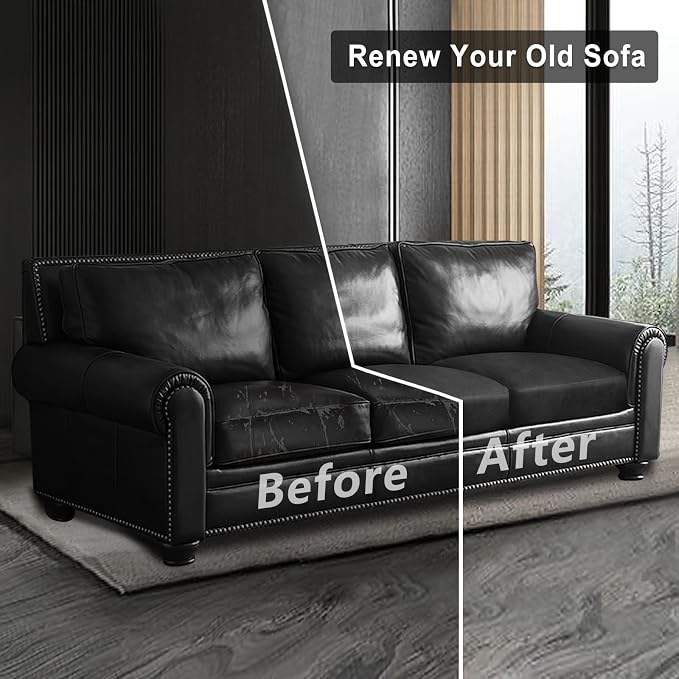 Leather Look Couch Cushion Covers Sofa Seat Slipcovers Sets Couches Furniture - Image 7