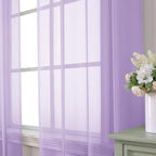 Aiyufeng Light Purple Sheer Curtain Panels Pair Sold 72 Inch Length, Light - Image 2