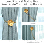 Lewondr Magnetic Curtain Tiebacks, Vintage Curtain Holdbacks, Resin Flower - Image 4