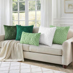decorUhome Throw Pillow Covers 12x20 Inch Set of 2, Soft Plush Faux Wool Green - Image 5