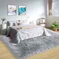 Latepis 8 x 10 Area Rugs for Living Room Grey Faux Fur Rug for Bedroom Fuzzy by Latepis