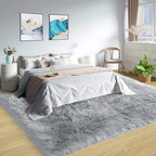 Latepis 8 x 10 Area Rugs for Living Room Grey Faux Fur Rug for Bedroom Fuzzy by Latepis