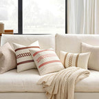 MIULEE Set of 2 Rust Decorative Pillow Covers 20x20 Inch Farmhouse Rustic Boho - Image 2