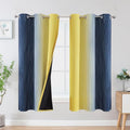 Estelar Textiler Yellow and Navy Blue Blackout Curtains by ESTELARTEXTILER
