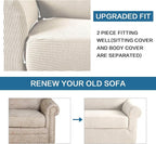 H.VERSAILTEX 2 Piece Couch Cover Stretch Stylish Chair Cover Furniture - Image 8