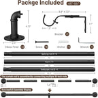Zeerobee Curtain Rods for Windows 48 to 84, 1 Inch Industrial Wrap Around Black - Image 6