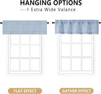 OVZME Valance for Windows, Light Filtering Faux Linen Textured Small Short - Image 3