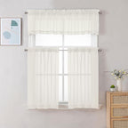 Gwine Ivory Valances for Windows, Small Light Filtering Rod Pocket Cafe Valance - Image 2