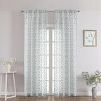 Chyhomenyc Light Grey Sheer Curtains 90 Inch Length 2 Panels Set, Light by Chyhomenyc