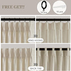 Pinch Pleated Linen Curtains 84 Inch Length 2 Panels Set, Light Filtering Linen - Image 3