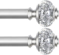 2 Pack Curtain Rod 32 to 58 Inches, USFOOK 7/8 Inch Telescoping Splicing by USFOOK