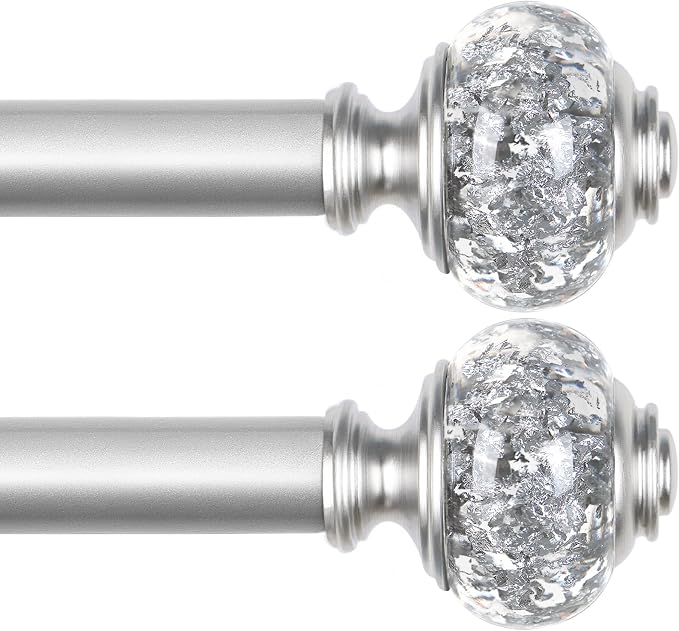 2 Pack Curtain Rod 32 to 58 Inches, USFOOK 7/8 Inch Telescoping Splicing by USFOOK