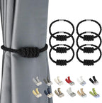 BEL AVENIR Magnetic Cotton Curtain Tiebacks, Decorative Drapery Holdbacks by BELAVENIR