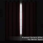 LEMOMO Burgundy Red Thermal Blackout Curtains/52 x 95 Inch/Set of 2 Panels Room - Image 3