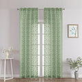 Chyhomenyc Sage Green Sheer Curtains 90 Inch Length 2 Panels Set, Light by Chyhomenyc