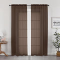 OWENIE Sheer Curtains, Chocolate Sheer Curtains 78 inch Length 2 Panels Set by OWENIE