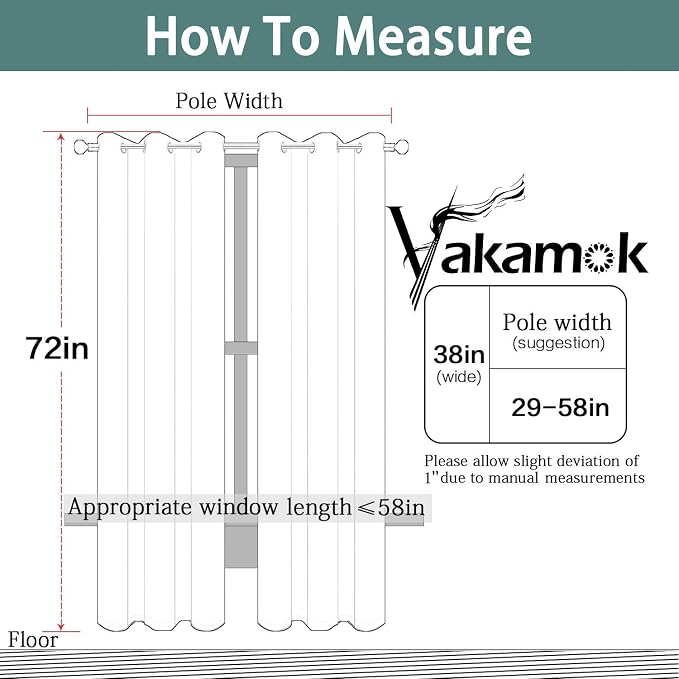 Yakamok Light Grey Blackout Curtains, Thermal Insulated Room Darkening Grommet - Image 7