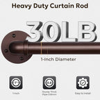 Zeerobee Curtain Rods for Windows 120 to 240, 1 Inch Industrial Wrap Around - Image 3