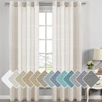 H.VERSAILTEX Linen Curtains Flax Linen Blended Curtain Panels by HVERSAILTEX