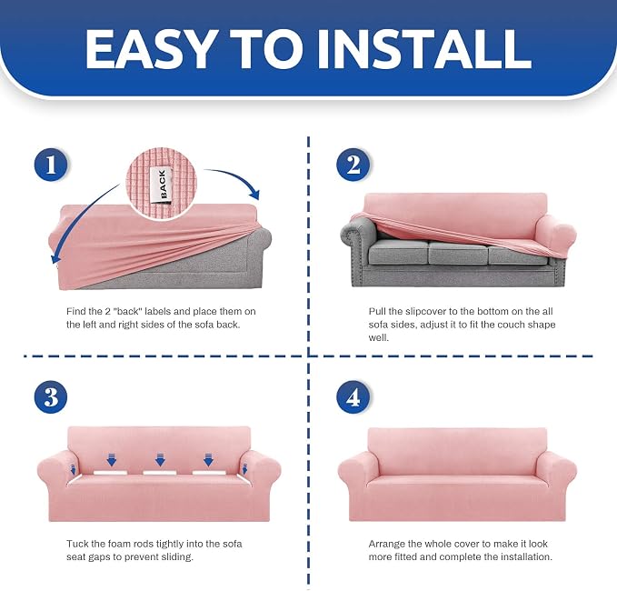 KEKUOU Stretch Oversized Sofa Slipcover 1 Piece Couch Sofa Cover Furniture - Image 5