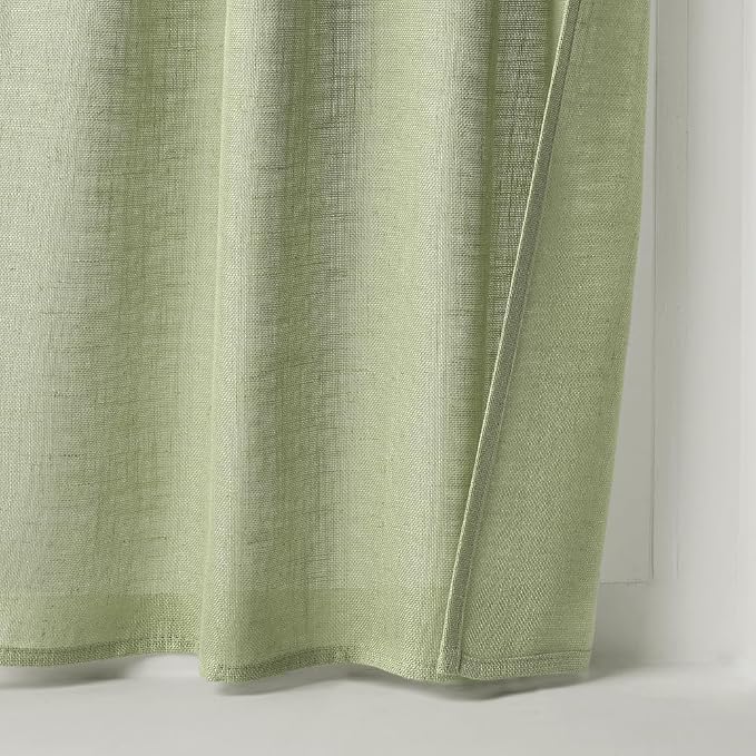 MIULEE Sage Green Kitchen Curtains 30 Inch Length 2 Panels, Soft Thick Linen - Image 7