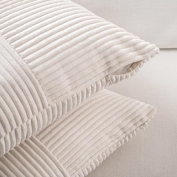 Fancy Homi Set of 2 Cream Boho Long Lumbar Body Decorative Throw Pillow Cover - Image 4