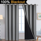 Yakamok 100% Blackout Curtains 96 Inches Long, Total Blackout Lined Curtain - Image 2