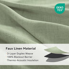 100% Blackout Shield Linen Blackout Curtains - Image 4