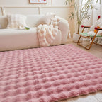 Pink Rabbit Plush Rug 5'x8', Fluffy Faux Fur Shaggy Area Rug - Image 5