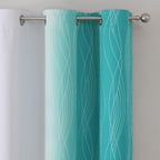 Estelar Textiler Teal and Greyish White Ombre Blackout Curtains 72 Inches Length - Image 4