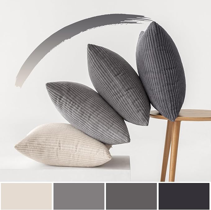 MIULEE Pack of 4 Neutral Grey Gradient Decorative Throw Pillow Covers 20x20 - Image 5