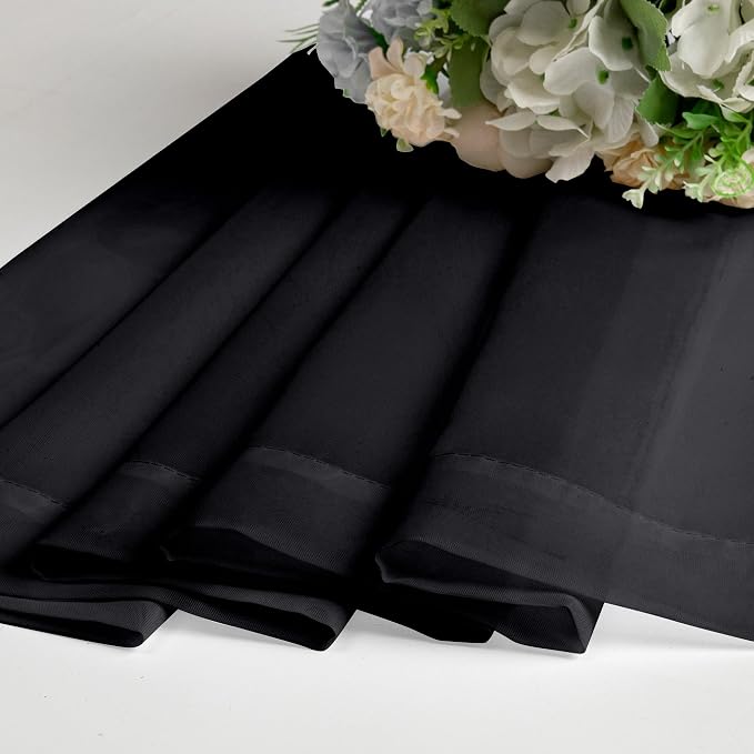 Chyhomenyc Sheer Black Curtains 90 inches Long 2 Panels, Light Filtering Soft - Image 9
