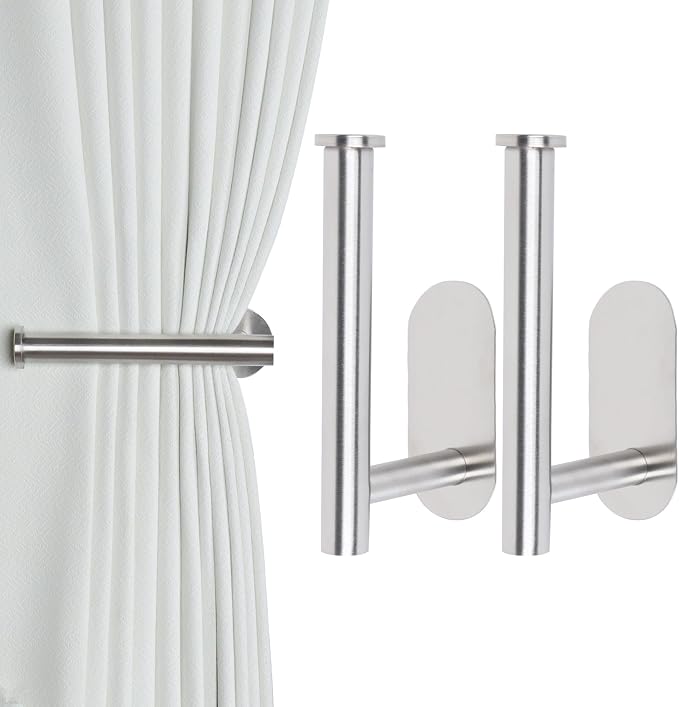 Groleca 2 Pack Adhesive Curtain Holdbacks by GROLECA