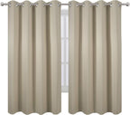 LEMOMO Beige Blackout Curtains 66 x 63 Inch Length/Set of 2 Curtain - Image 2